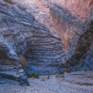 rock walls of a slot canyon in death valley