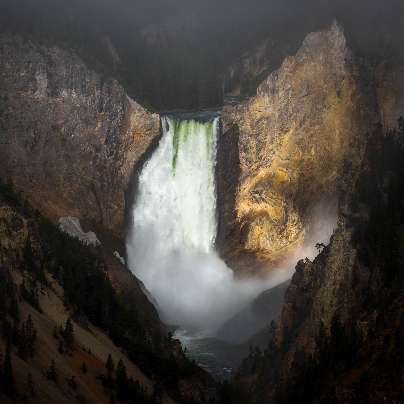 Wyoming, artist point, grand canyon of the yellowstone, lower yellowstone falls, orange, square, waterfall, yellowstone national...