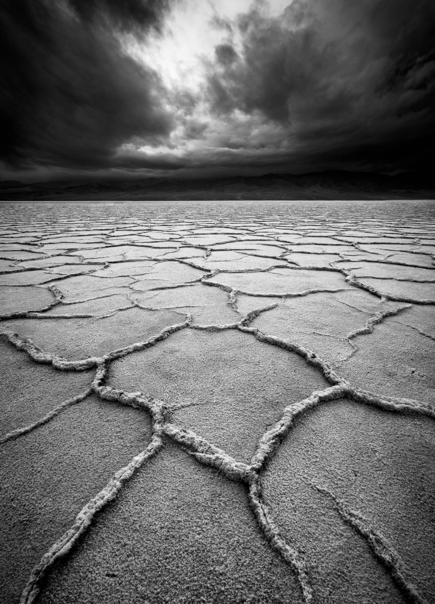 badwater basin, black and white, california, death valley national park, desert, mojave desert, monochrome