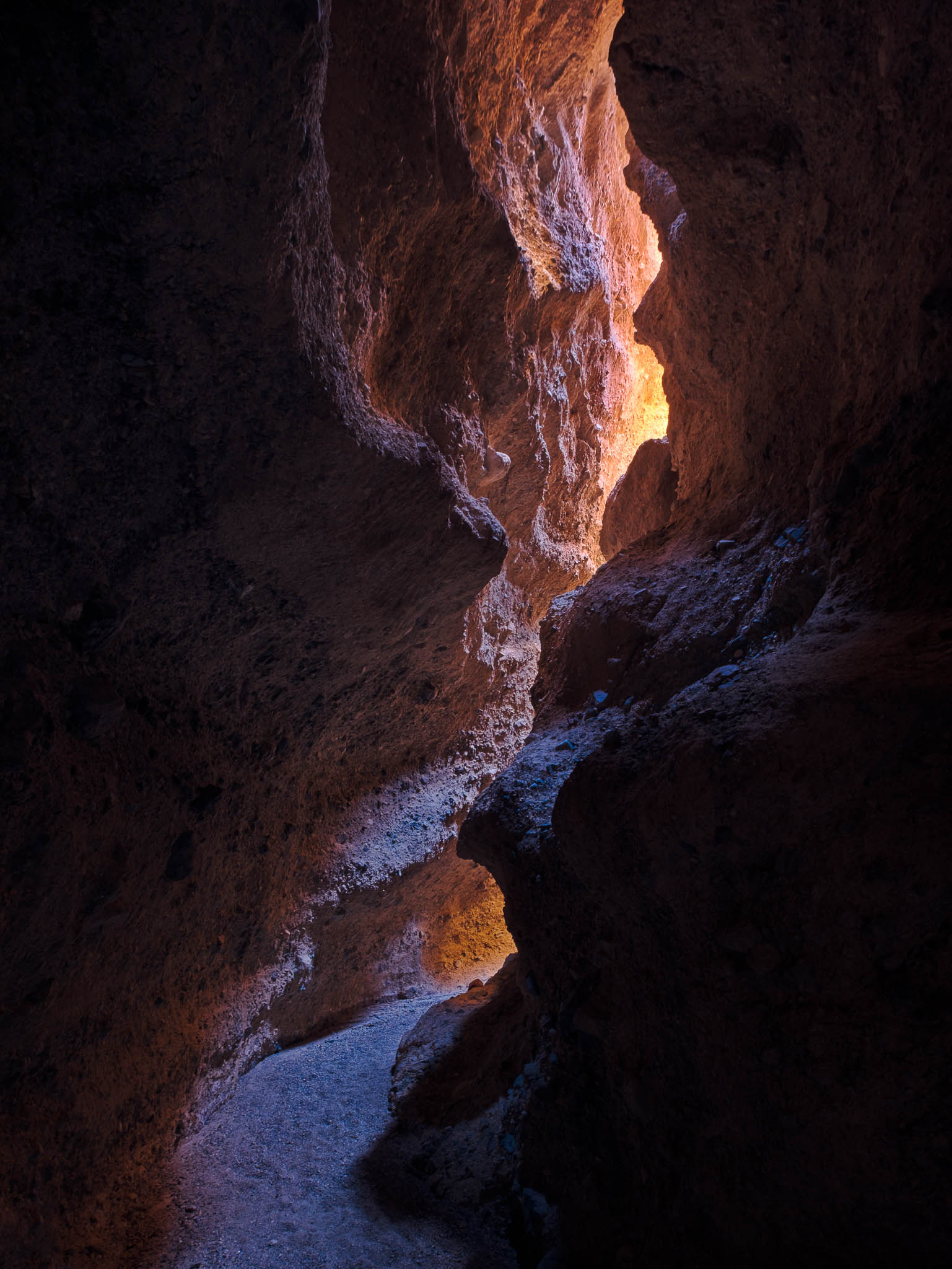 california, death valley national park, desert, mojave desert, orange, sidewinder canyon, slot canyon